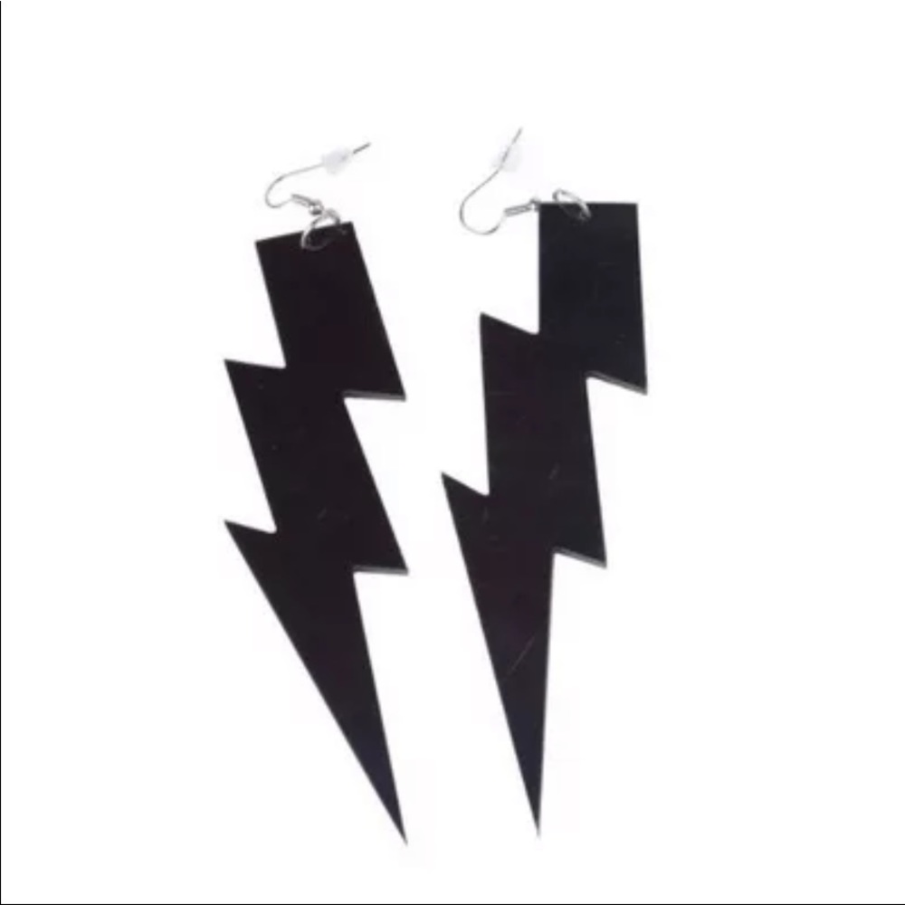 Earrings Lightning Bolts translucent or mirror approx. 12cm long (4.7 inches) - Picture 3 of 9